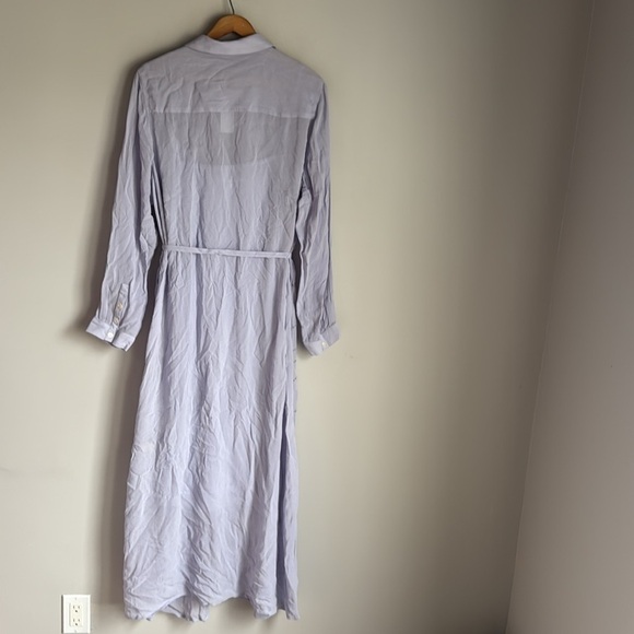 NEW Soft Surroundings Mallorca Sheer Belted Button Maxi Dress Blue Mist XL - Picture 6 of 12